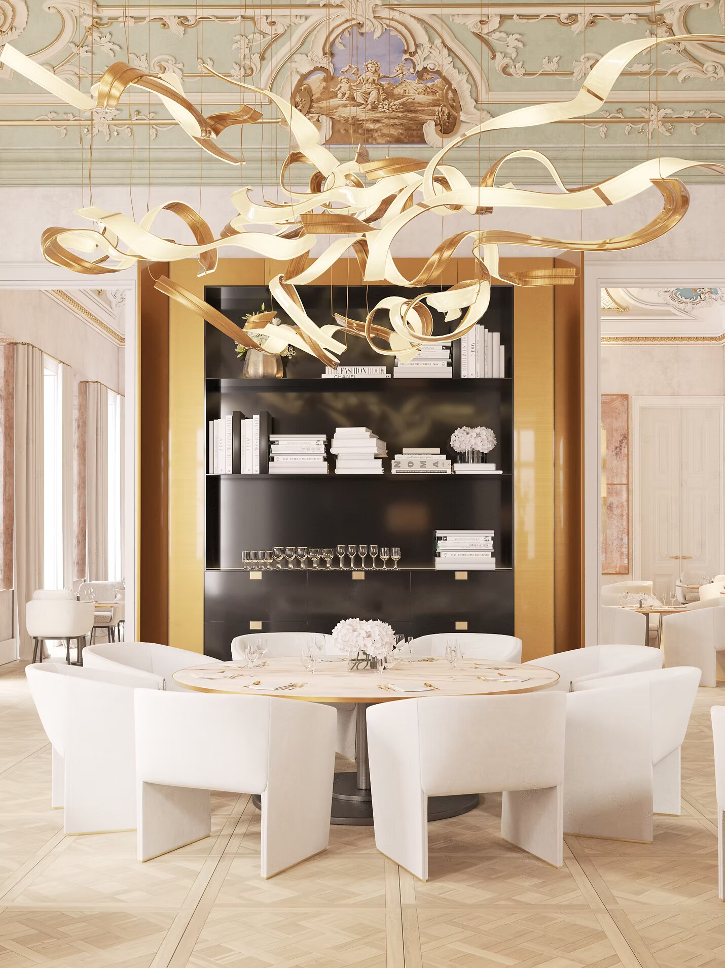 Palace Vienna — golden ribbon installation