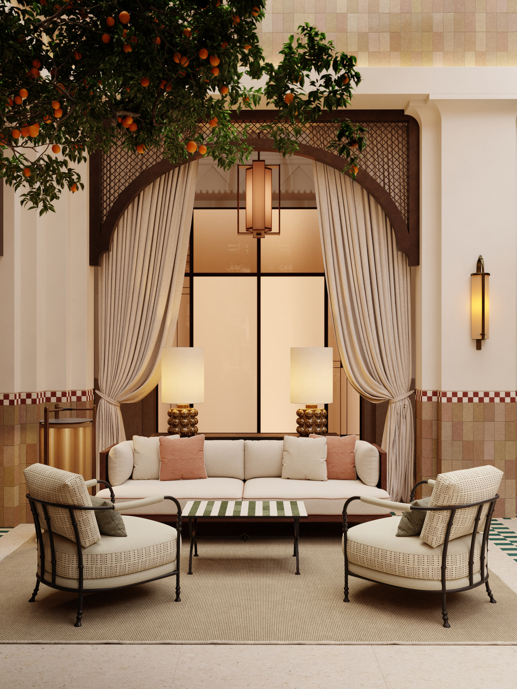 Hotel Morocco — orange tree courtyard
