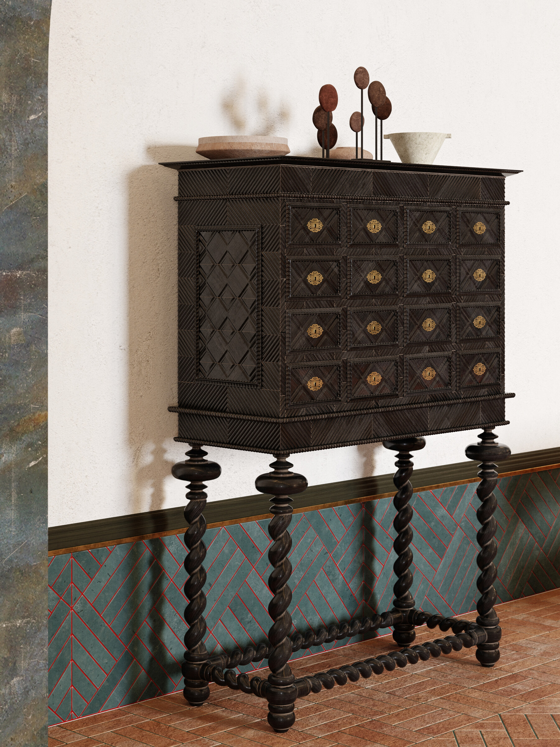 Archive — carved ebony cabinet
