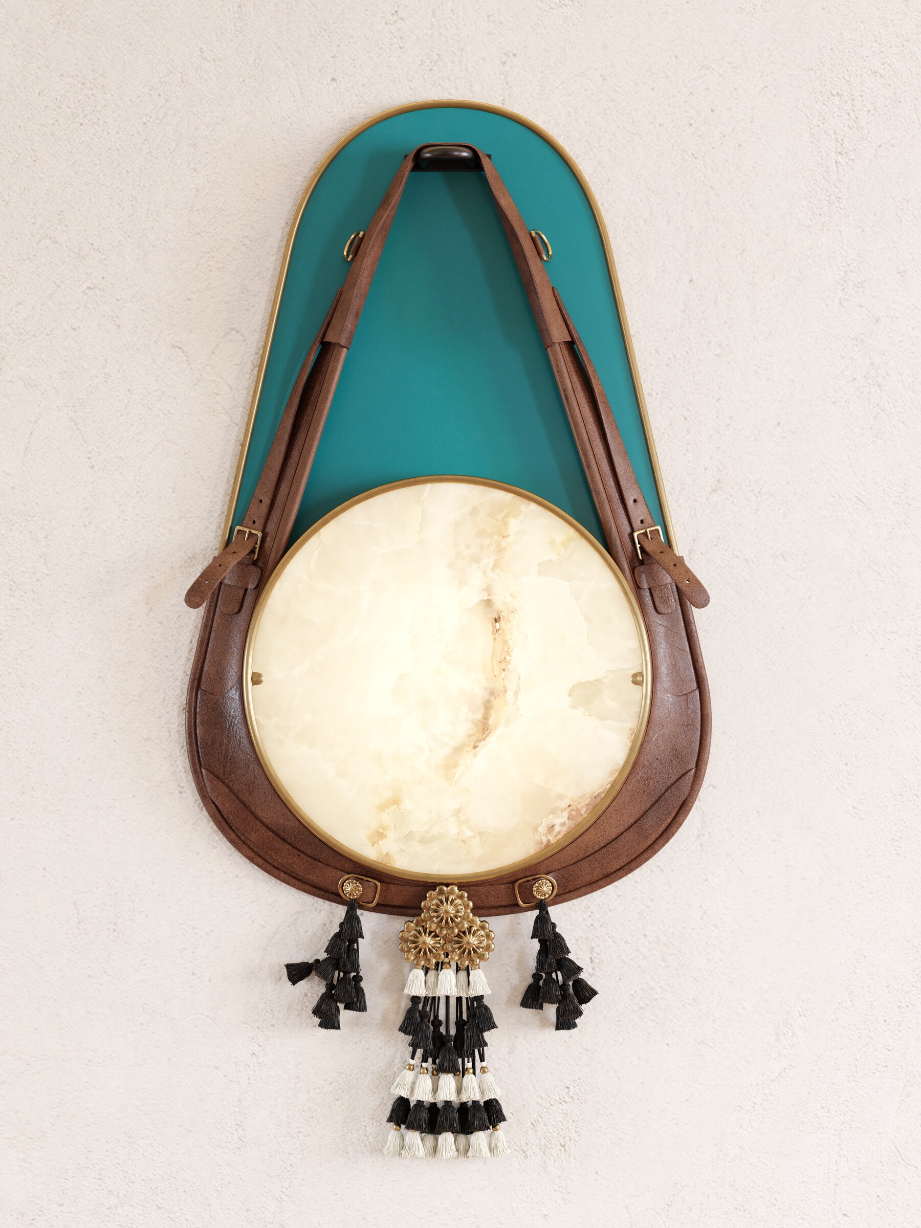Archive — onyx and leather sconce