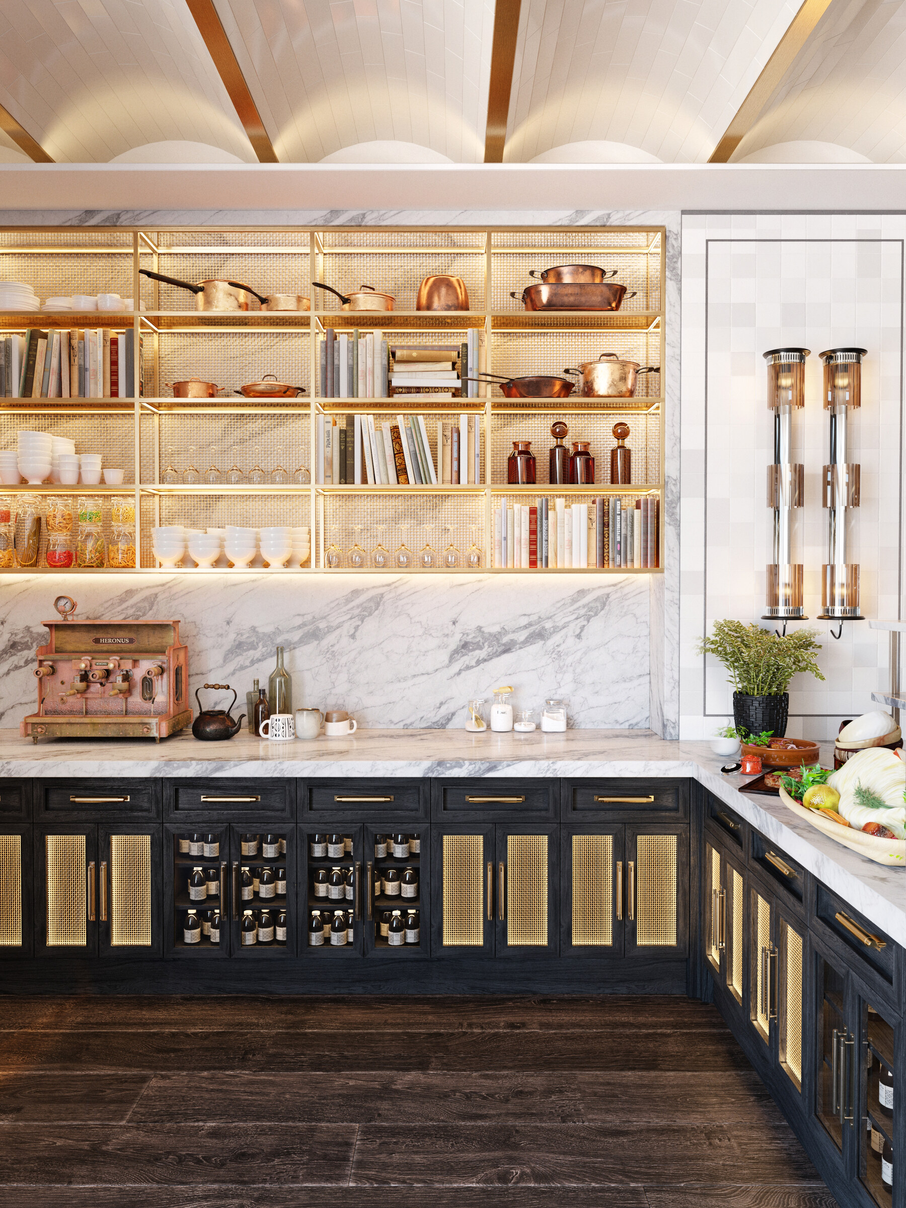 Archive — restaurant with green banquettes